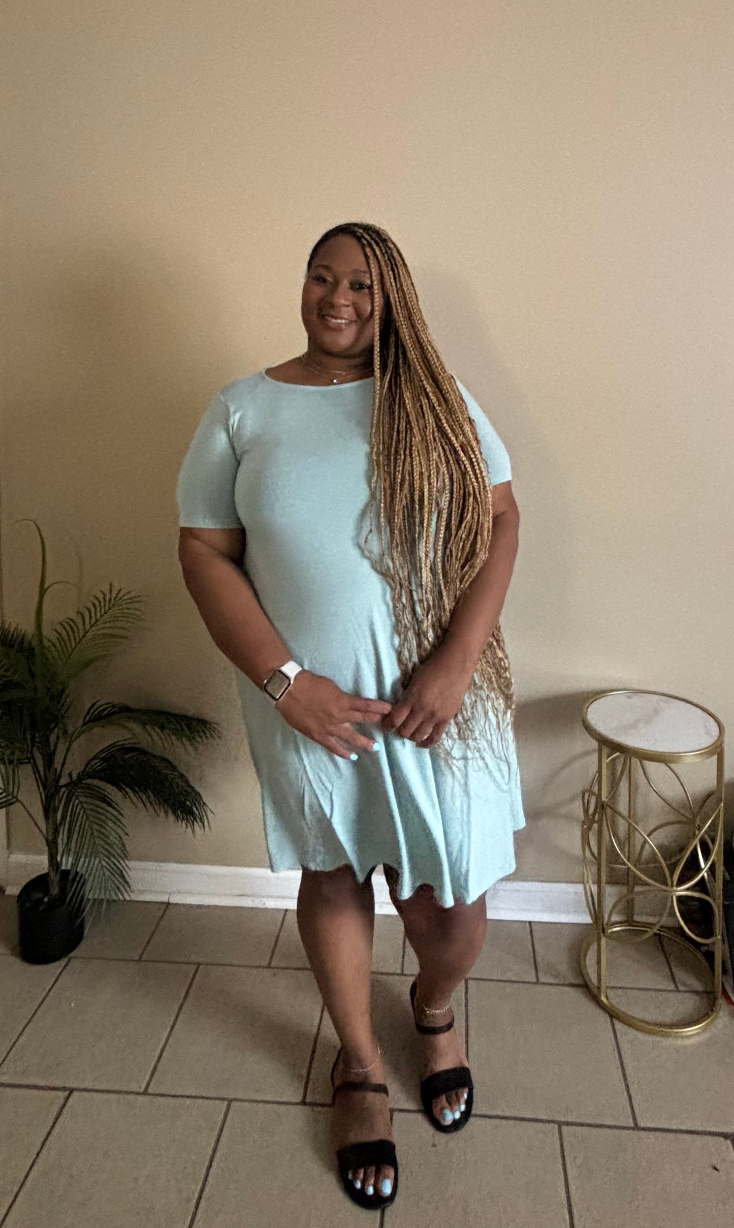 Barely Basic Short sleeve dress Light Green