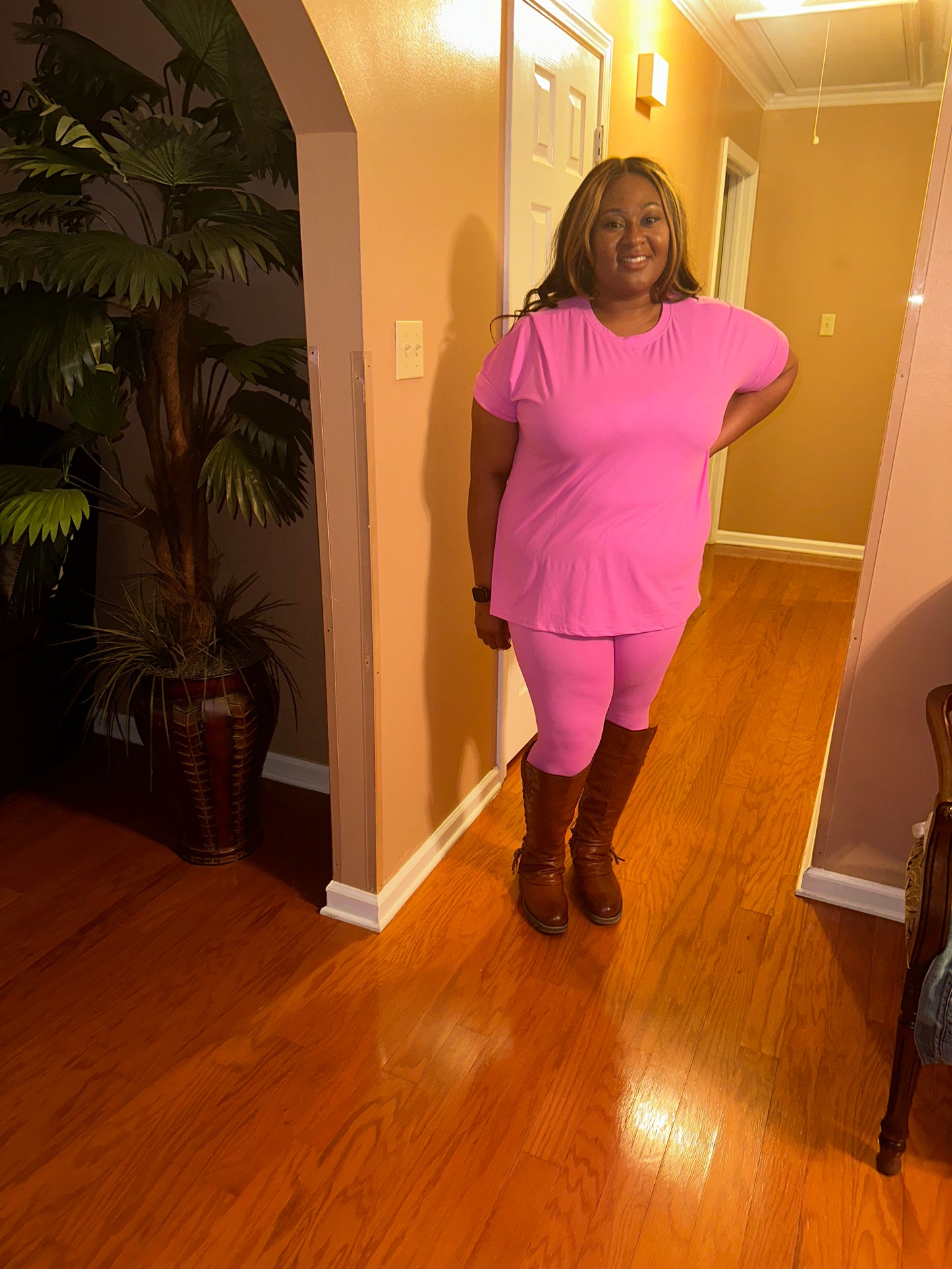 Feelin’ Flirty Leggings Set Bright Mauve