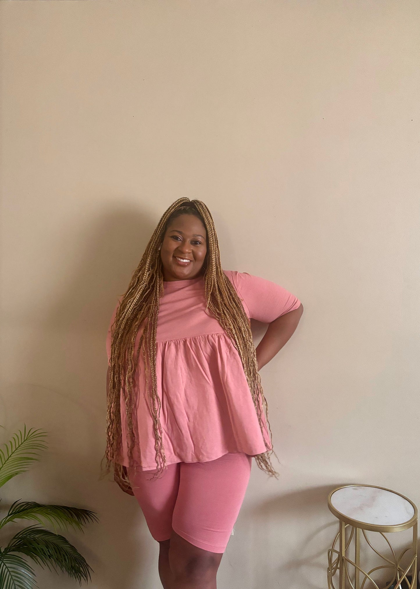 Shortsleeve Baby Doll Set Ash Rose