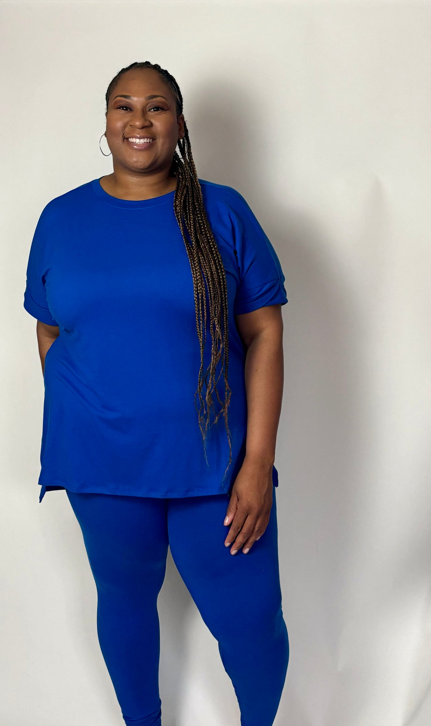 Feelin’ Flirty Leggings Set Classic Blue