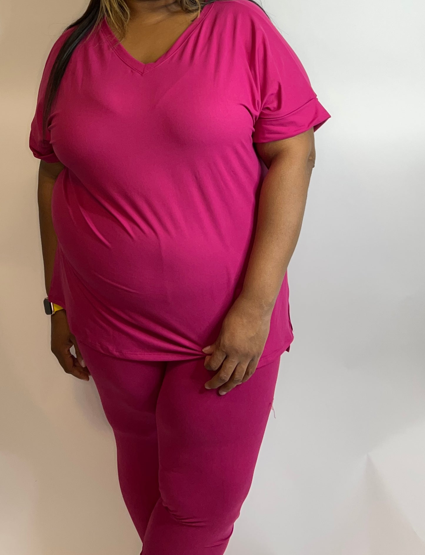 Feelin’ Flirty Leggings Set Magenta