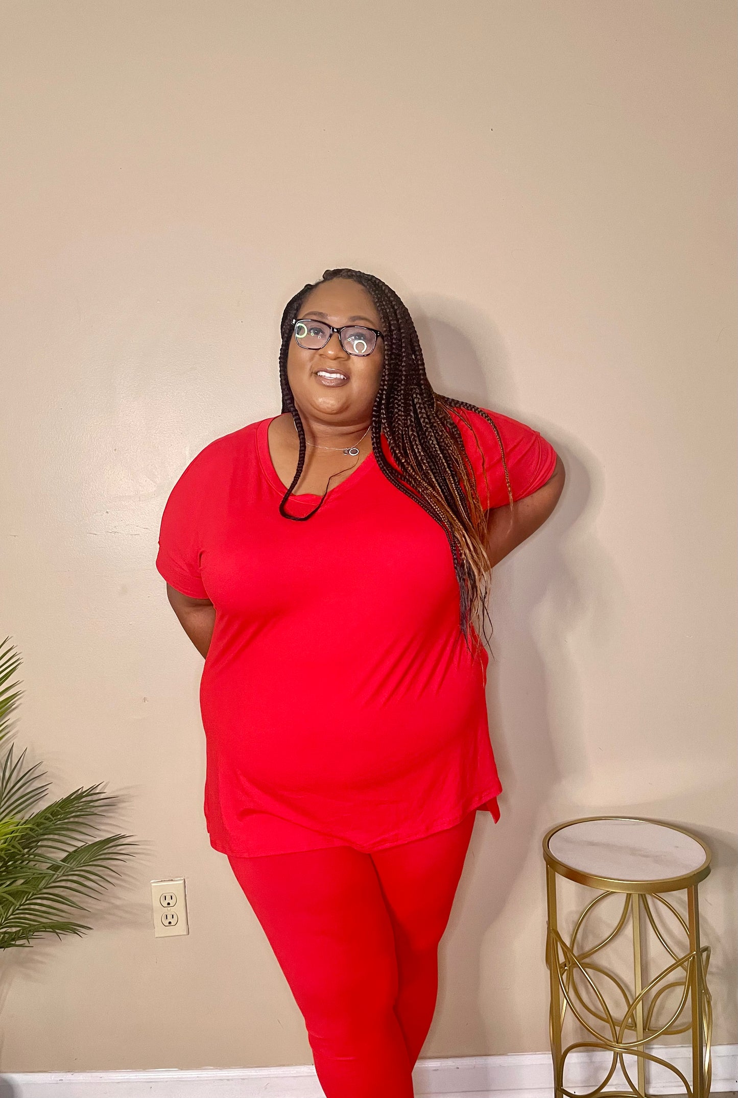 Feelin’ Flirty Leggings Set Ruby Red