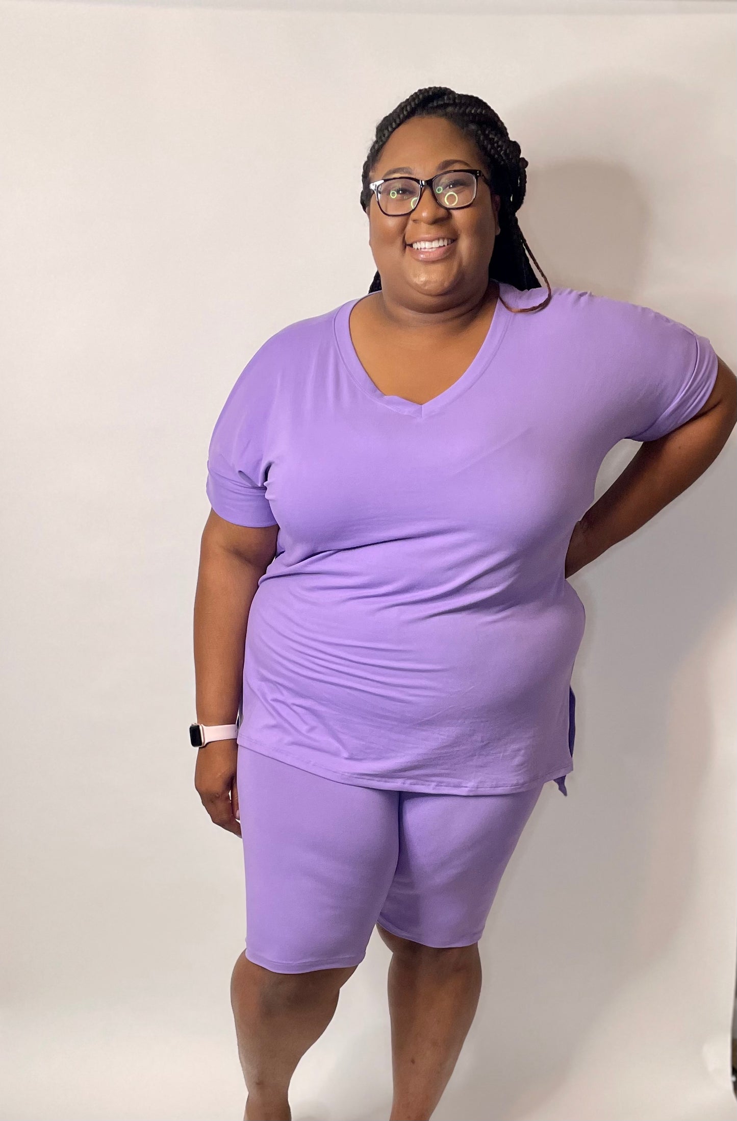 Feelin’ Flirty Biker Short Set Lavender