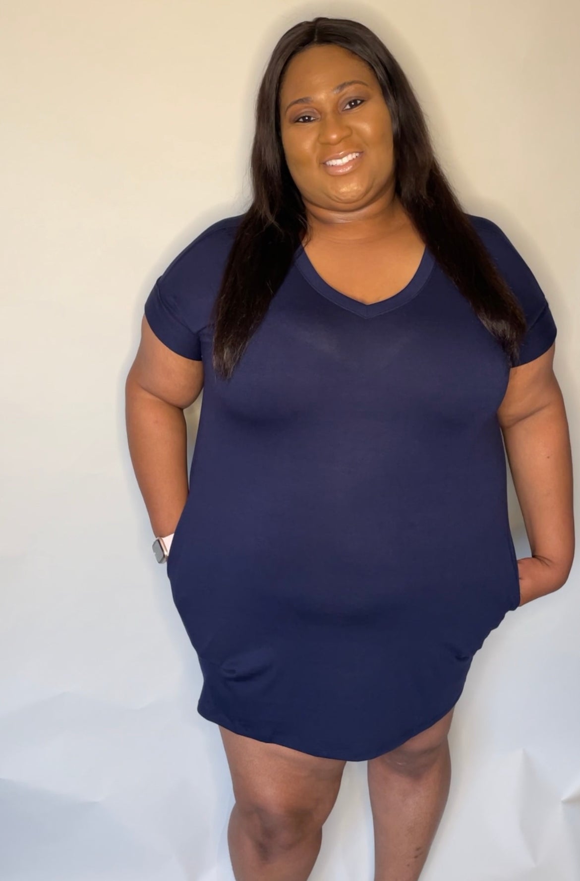 Thee Essential T-Shirt dress Navy