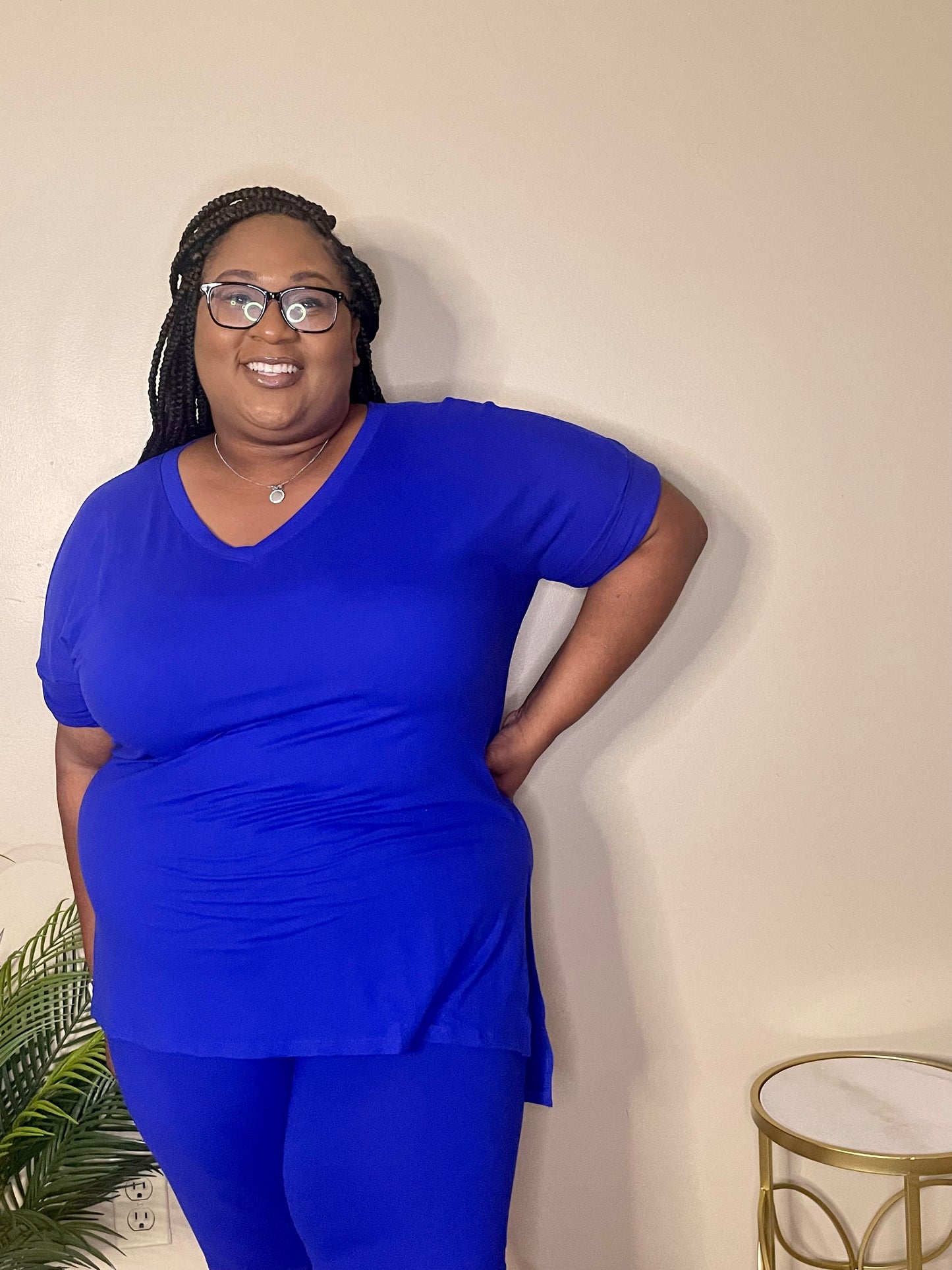 Feelin’ Flirty Biker Short Set Bright Blue